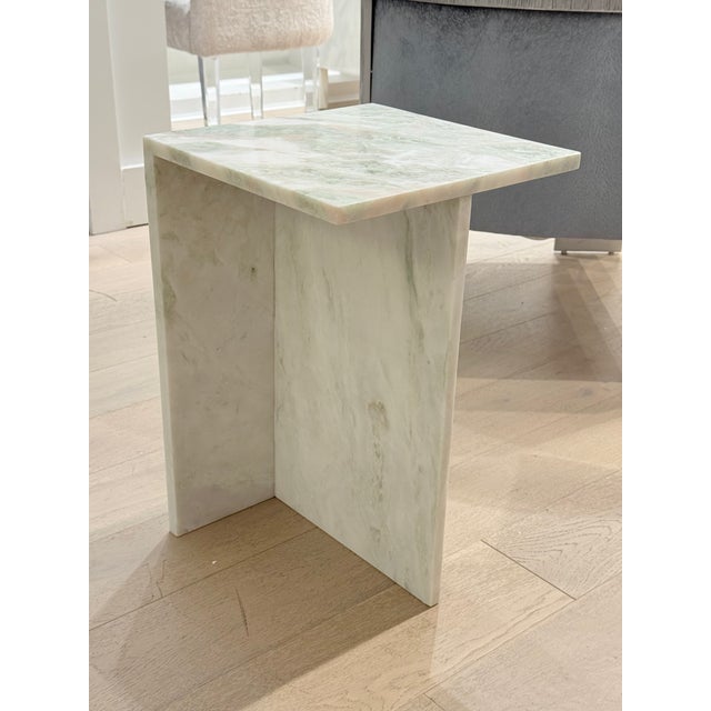 Contemporary Sagebrook Green Marbled Table For Sale - Image 3 of 7