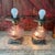 Pair of Vintage Pink Glass Hobnail Electric Lamps With Ornate Metal Bases - 10" High For Sale - Image 14 of 15