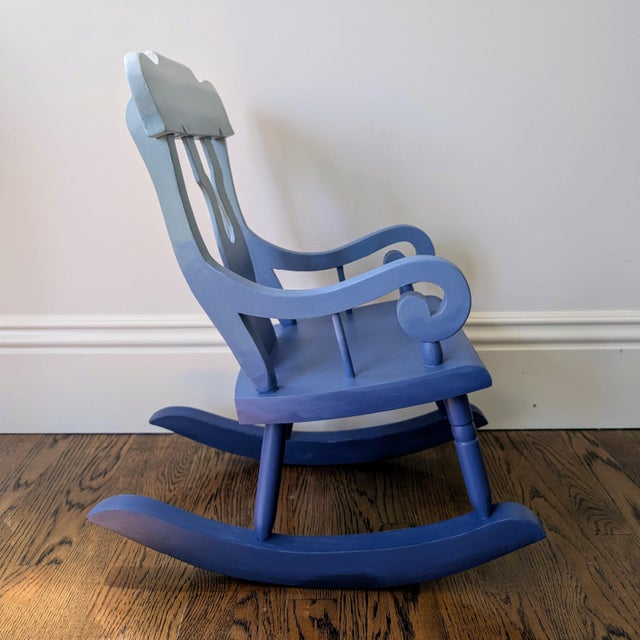 Children's Late 20th Century Vintage Blue Children's Rocking Chair For Sale - Image 3 of 7