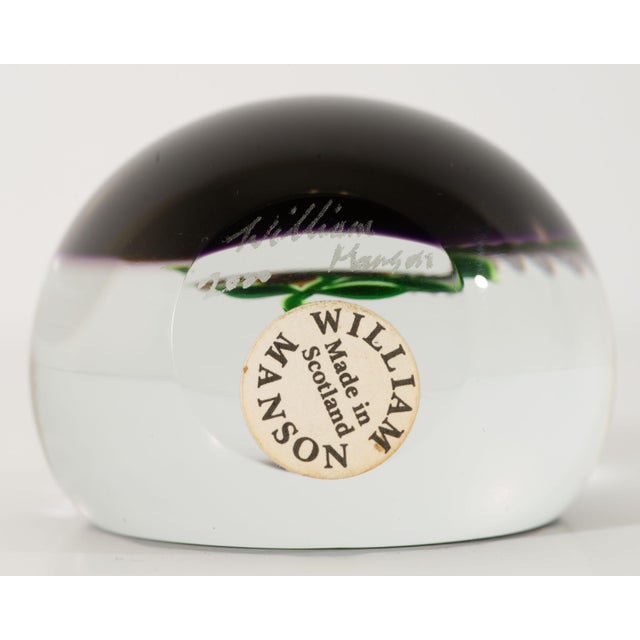 William Manson Signed 2000 Art Glass Paperweight With Flowers Chairish