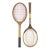 Curated Set of Antique Sport Tennis Rackets for Designer Decorating Wood Racquet Set of Two Sports Equipment Memorabilia For Sale