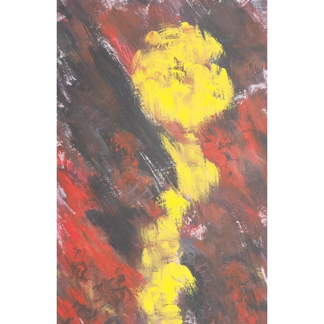 Michel Guignard, Fleur jaune dans un paysage fauve, 2000, Original Acrylic and Gouache For Sale - Image 4 of 7