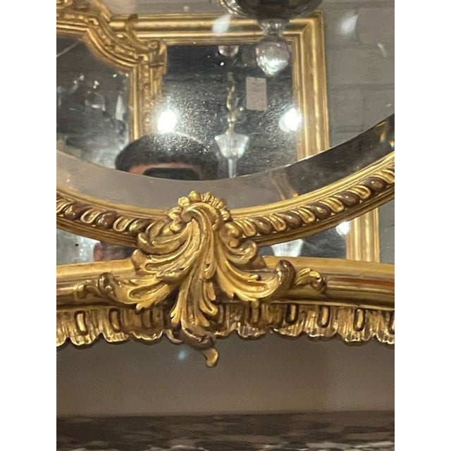 Antique French Louis XV Shaped Giltwood Mirror For Sale In Dallas - Image 6 of 9