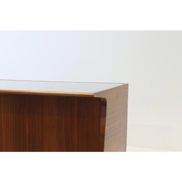 Brown Desk in Wood, Brass and Enamelled Glass by Gio Ponti, 1950 For Sale - Image 8 of 18