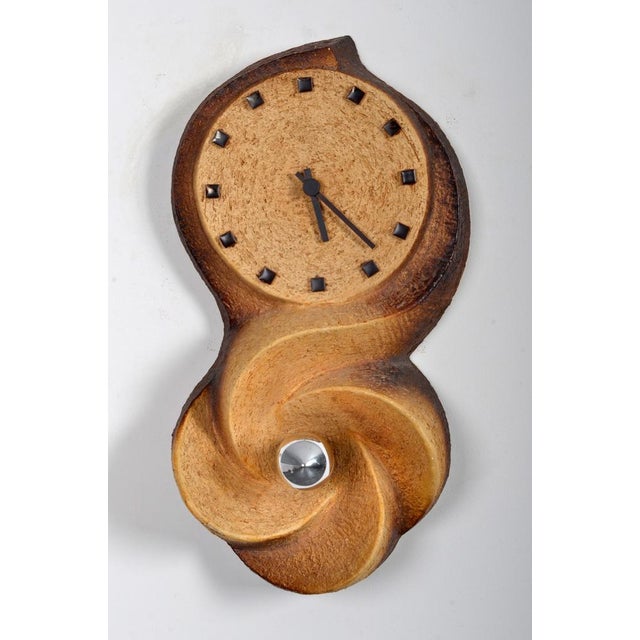 1970s Space Age Ceramic Wall Lamp & Clock For Sale - Image 5 of 5