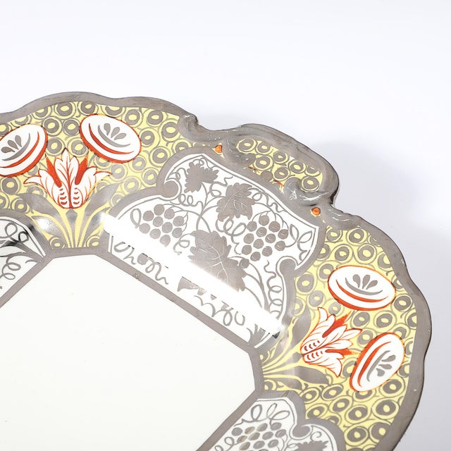 Art Deco Wedgewood Porcelain Floral and Grapevine White Gold Overlay Silver Dish For Sale - Image 4 of 15