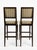 2020s Set of 2 Cherish-Bar Stools From Crate & Barrel With Romo Striped Textured Velvet Upholstery Seat Covering For Sale - Image 5 of 5