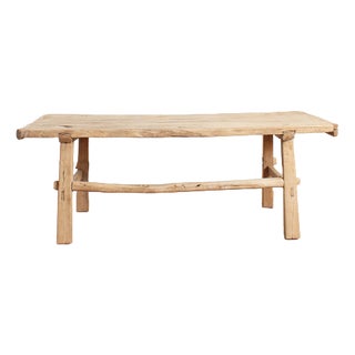 Antique Rustic Elm Coffee Table, 1920s For Sale