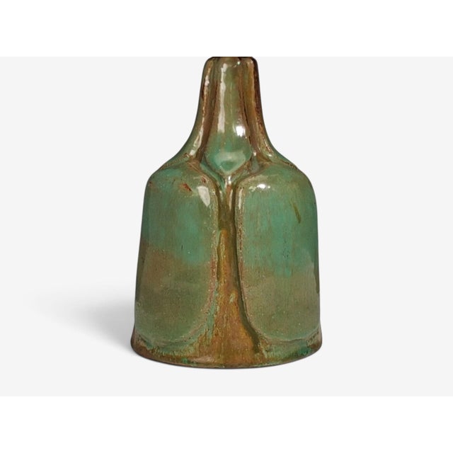 Green 1970s Danish Modern, Table Lamp, Green Glazed Stoneware For Sale - Image 8 of 10