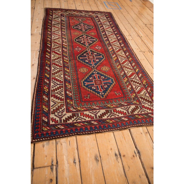 Shabby Chic Antique Kazak Rug Runner - 3'11" x 7'9" For Sale - Image 3 of 11