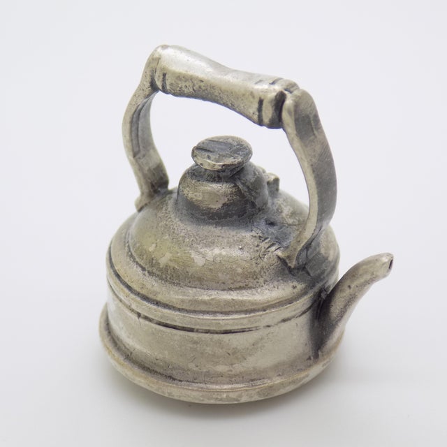 1970s Vintage Italian Handmade Genuine Silver Teapot Solid Dollhouse Miniature For Sale - Image 5 of 10