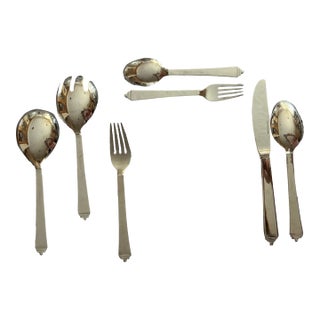 Georg Jensen Stainless Flatware Set- 69 Pieces For Sale