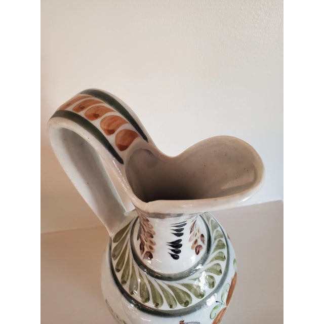 1970s Large Vintage Hand Painted Mexican Jug For Sale - Image 5 of 7