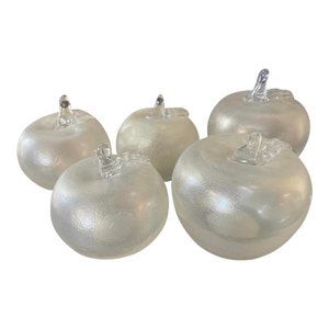 Mid 20th Century Set of Five (5) Glass Apples