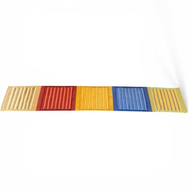 2000 - 2009 Handwoven Kilim Runner | 1'9" X 11'0" | Scandinavian-Inspired Color Block Design For Sale - Image 5 of 5