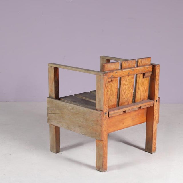 Teak Side Chair in the style of Rietveld, Netherlands, 1960s For Sale - Image 3 of 12