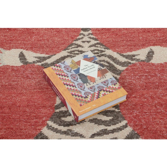 Beige Rug & Kilim’s Distressed Tiger Runner Rug in Red With Beige and Brown Pictorial For Sale - Image 8 of 8