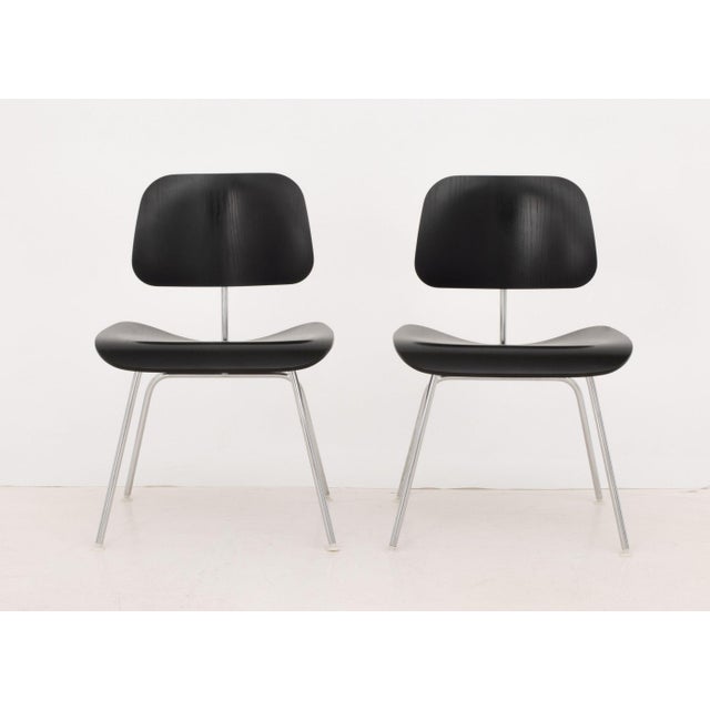 Mid-Century Modern Eames X Herman Miller DCM Plywood Chairs, Pair For Sale - Image 3 of 10
