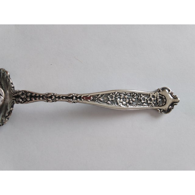 Frank M. Whiting & Company Late 19th Century Victorian Dresden by Whiting Sterling Silver Five-Tine Fork For Sale - Image 4 of 7