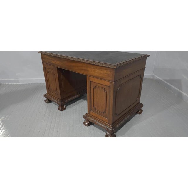 Vintage Mahogany Pedestal Desk, 1880s For Sale - Image 14 of 15