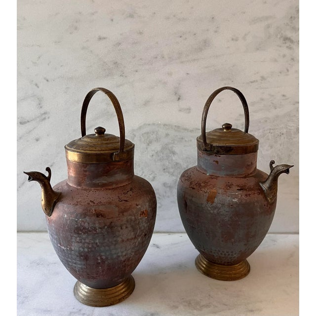 Mid 20th Century Large Antique Italian Copper Hot Water Kettle For Sale - Image 5 of 13