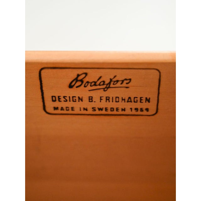 Brown Small Scandinavian Chest of Drawers with Black Profiles from Bodafors, 1969 For Sale - Image 8 of 10