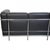 Vintage LC2/3 Three-Seater Sofa in Black Pelle Leather by Le Corbusier, 2000s For Sale - Image 16 of 18