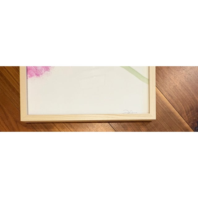 2025 D2 Abstract Painting of a Pink Hydrangea, Framed For Sale - Image 4 of 6