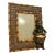 Vintage Palm Beach Regency Bell Hop Monkey Playing Drummer Picture Frame With Faux Bamboo and Wicker Accents For Sale