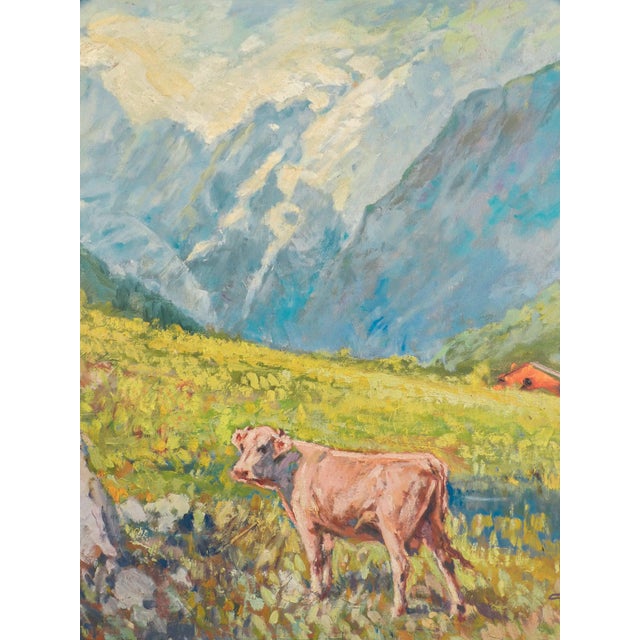 Cesare Bentivoglio, Mountain Landscape, 1920s, Oil on Canvas For Sale - Image 13 of 18