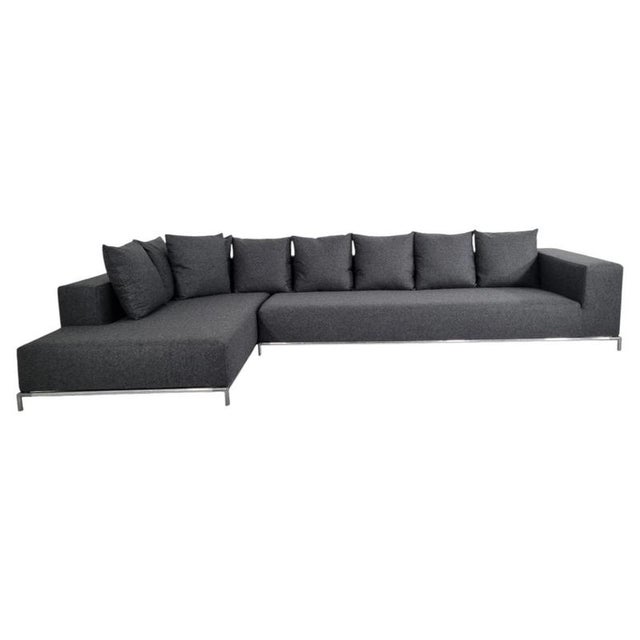 George Large L-Shaped Sectional Sofa in Charcoal by Antonio Citterio for B&B Italia For Sale - Image 6 of 7
