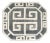 Greek Key Border Octagonal Platter in Graphite - The Mane Lion, Hand-Painted Italian Ceramic For Sale