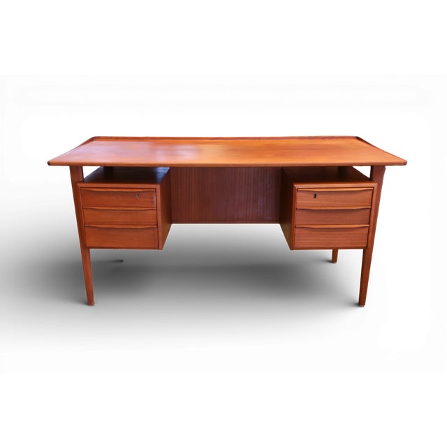 Teak Desk with Bookshelf by Peter Løvig Nielsen for Hedensted Møbelfabrik, 1960s For Sale - Image 10 of 18