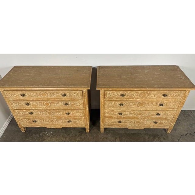 Gustavian (Swedish) Pair of Swedish Gustavian Painted Four-Drawer Chests of Drawers For Sale - Image 3 of 18