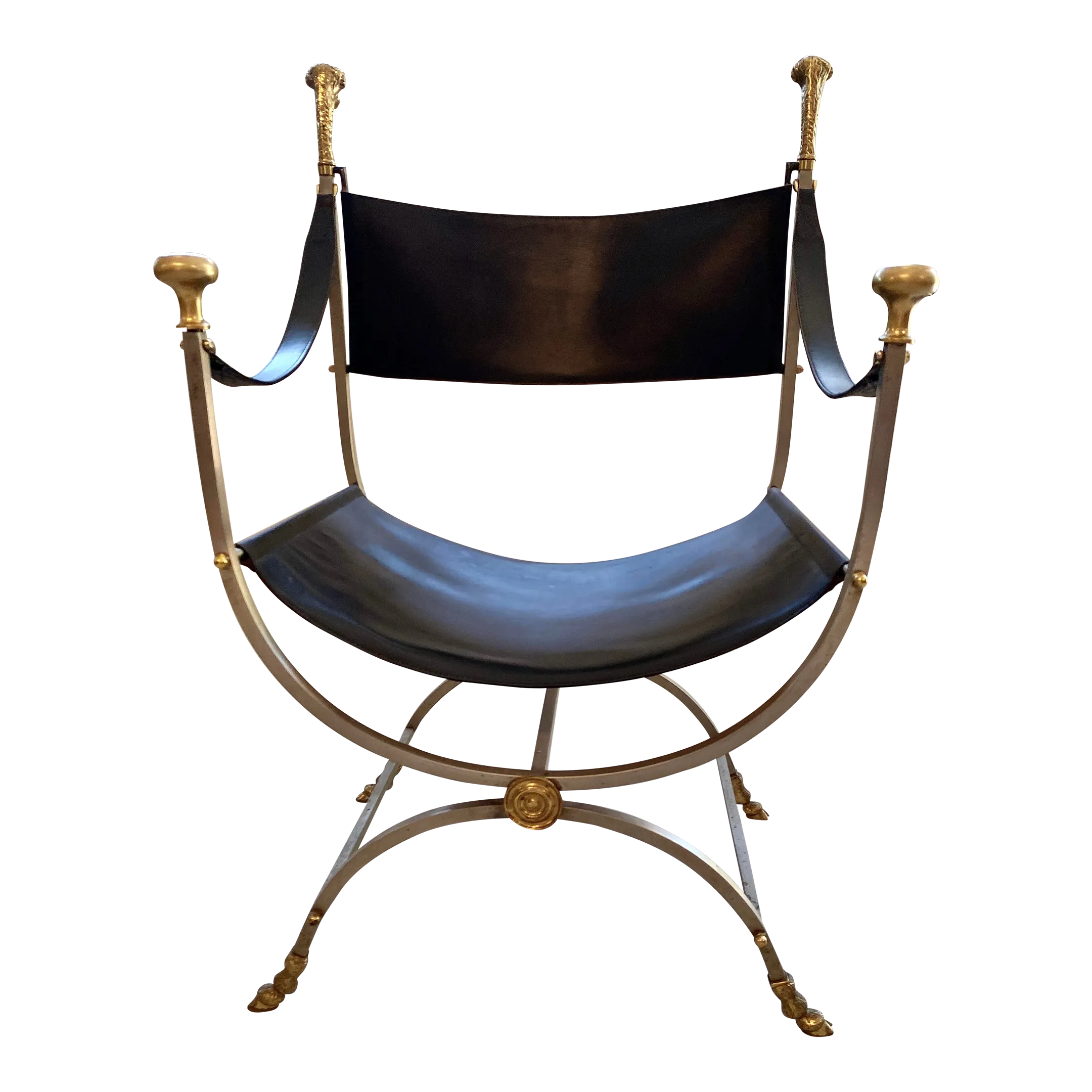 Mid 20th Century Maison Jansen Savonarola Chair in Original