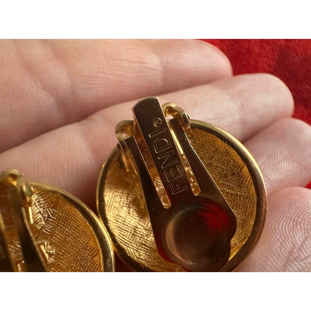 Fendi Vintage 1980s Clip-On Earrings with Taurus Zodiac Sign Motif, box dimensions: width 8.3 cm, height 2.4 cm, depth 8.7...