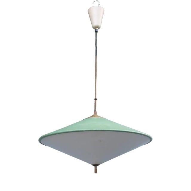 Italian UFO Chandelier in Metal and Acrylic Glass, 1950 For Sale