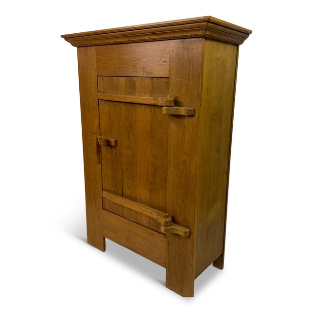 Brutalist Oak Cabinet, 1960s For Sale - Image 10 of 11