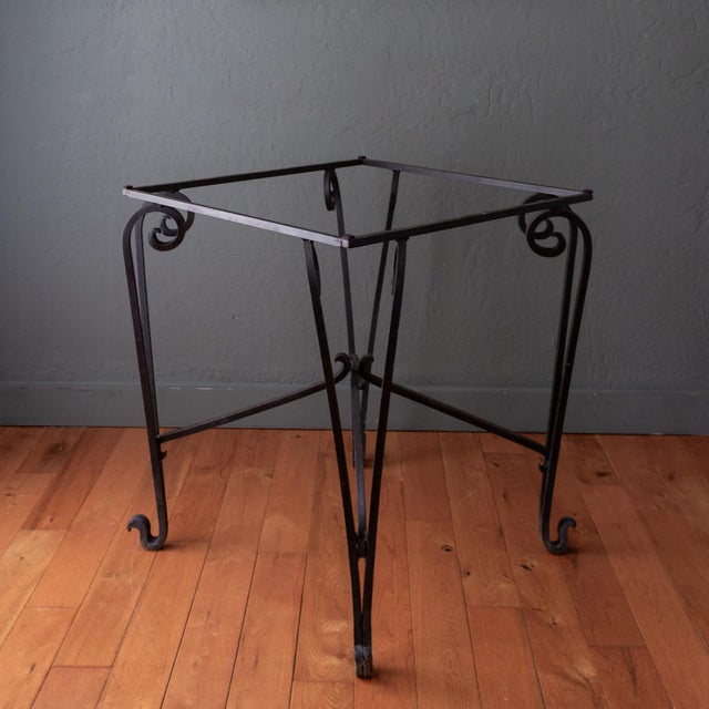 French Art Deco Black Wrought Iron Outdoor Patio Garden Table For Sale - Image 17 of 18