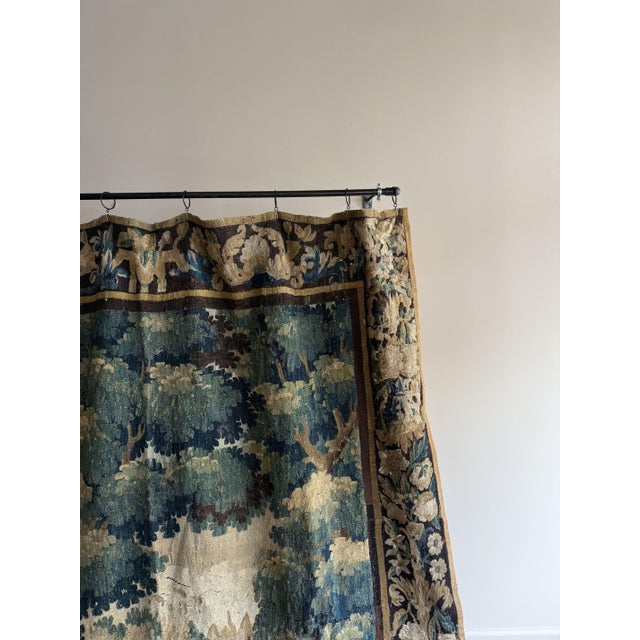 French Antique Tapestry With Border For Sale - Image 4 of 8