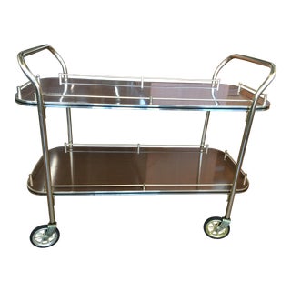 English Brass Bar Cart For Sale