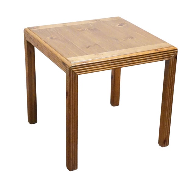 HENREDON FURNITURE Solid Knotty Pine Rustic Contemporary 26" Square Accent End Table 4900-42 25" High 26" Wide 26" Deep We...