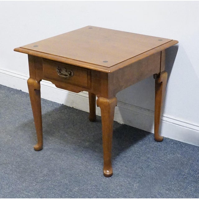 ETHAN ALLEN Heirloom Maple Nutmeg Colonial Early American 24" Square Accent End Table 10-8035 23.5" High 24.25" Wide...