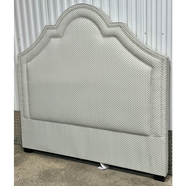 Beautiful Bernhardt Interiors Madison Crown Top Headboard features a distinctive, fully upholstered design with a unique...