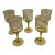 Vintage Yellow Depression Glass Wine/Water Glasses Set of 5 Etched For Sale