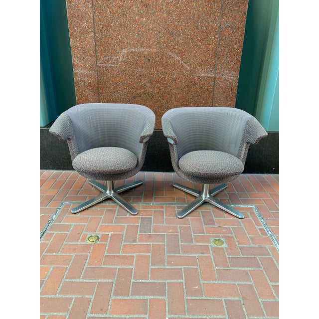 Vintage Postmodern Steelcase Swivel Lounge chairs. Sleek and sophisticated postmodern / contemporary Steelcase swivel...