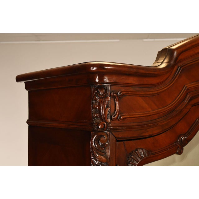 French Louis XV Style Antique Carved Mahogany Mirrored Armoire For Sale - Image 16 of 18