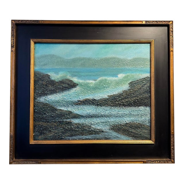 Seascape Oil Pastel Painting For Sale