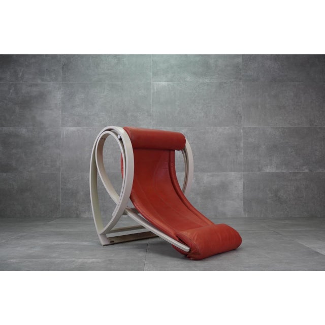 Leathered Sgarsul Rocking Chair by Gae Aulenti for Poltronova, 1962 For Sale - Image 6 of 15