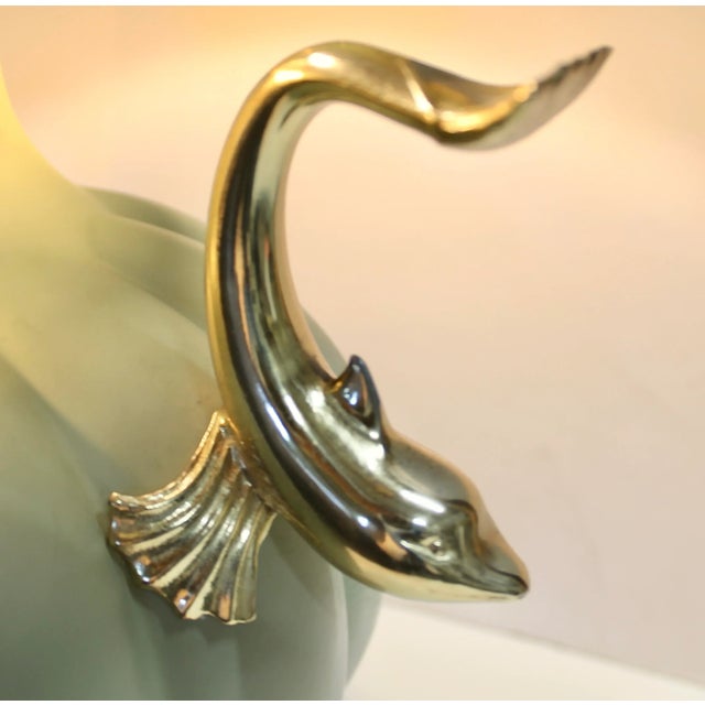 Mid-Century Modern Vintage Koi Ginger Jar Table Lamp For Sale - Image 3 of 4